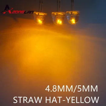 

1000PCS 5mm(4.8MM) Straw Hat LED Yellow Light Colour LED diode / 5MM Yellow Colour LED emitting diode