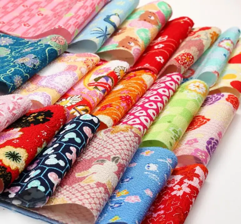 Японский ветер ретро печатных креп хлопковое кимоно тканевая нашивка работы швейная ткань в Лоскутные, тильда ткань 20 шт./лот