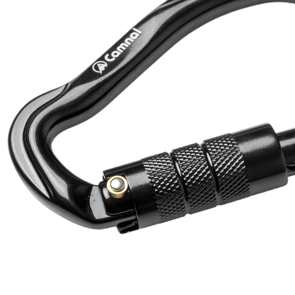 23KN Climbing Carabiner Mountaineering D Type Metal Clip Auto Locking D Carabiner Clip Heavy Duty Rock Climbing Carabiner