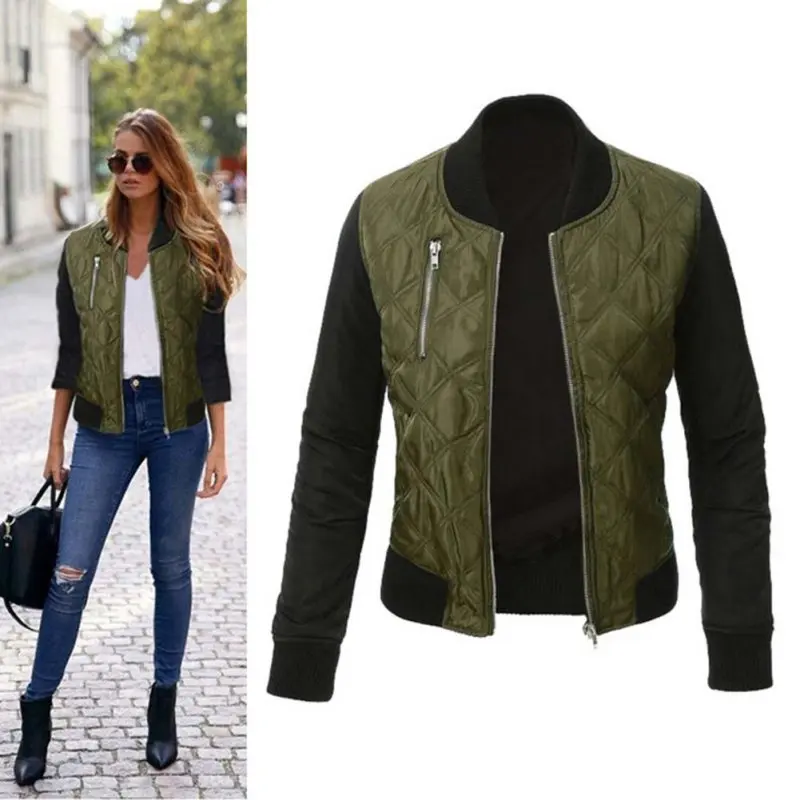 Autumn Women Basic Coat Casual Long Sleeve Bomber Jacket Outwear Jackets Abrigos Mujer