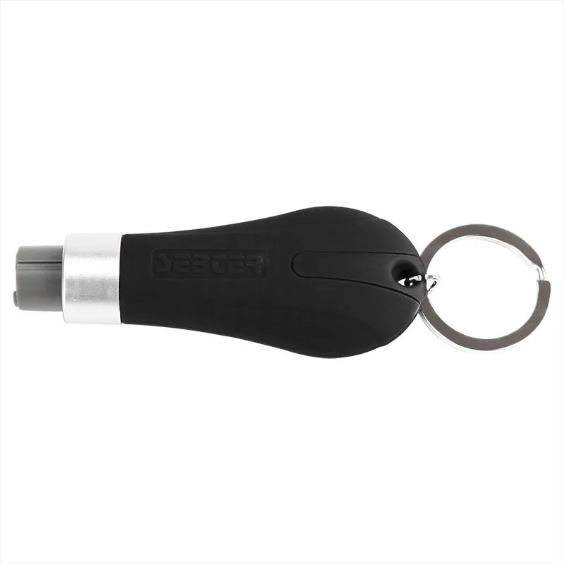 Multifuncional Tama/ño port/átil Al aire libre Emergencia Martillo de seguridad Autom/óvil Ventana de vidrio Interruptor del cintur/ón de seguridad Herramienta Cortador del cintur/ón de seguridad Negro
