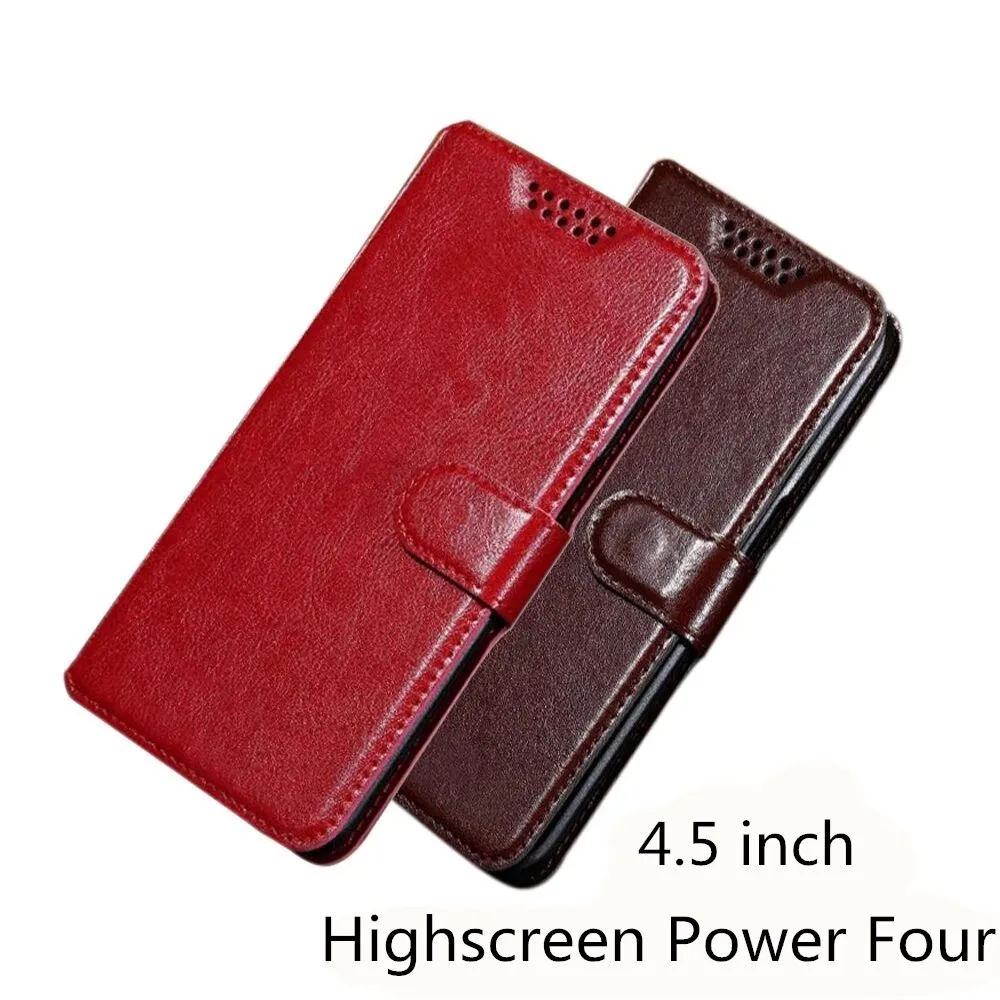 

For Highscreen Power Four Case PU Leather Retro Flip Cover Shell Magnetic Fashion Wallet Protective Cases