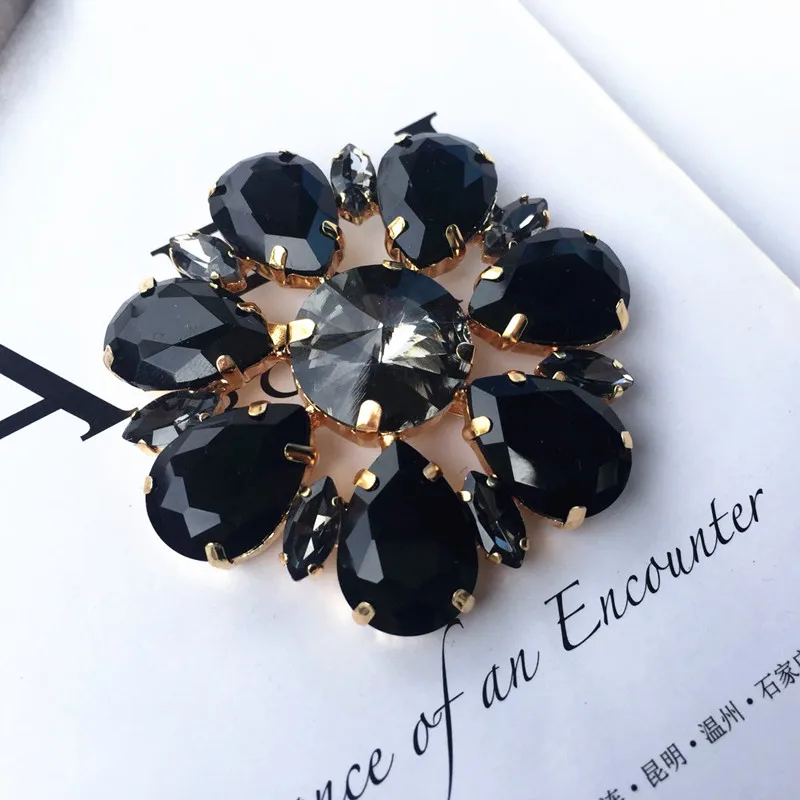 

black flower rhinestones beaded applique parche patches for clothes apliques de roupa sticker parches bordados para ropa