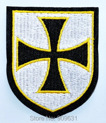 Crusader Knight With Sword and Shield Embroidered Iron On Patch