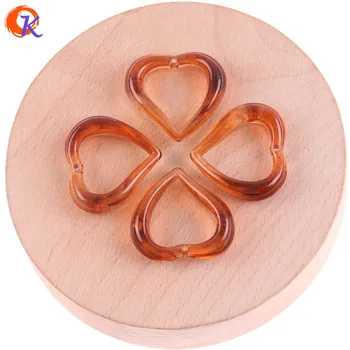 

Cordial Design 27*29mm 100pcs Jewelry Accessories/Acrylic Beads/Imitation AmberEffect/Heart Bead/Hand Made/Earring Findings