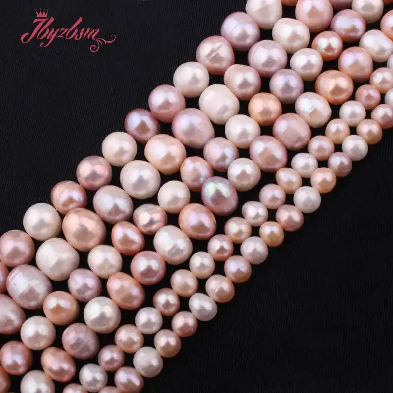 

5-7,6-8,7-9mm Nearround Multicolor Freshwater Pearl Beads Natural Stone Beads For Necklace DIY Jewelry Making 15" Free Shipping