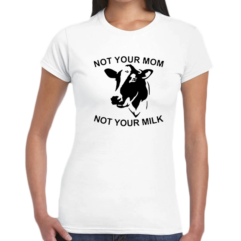 

Funny Cows Animal Graphic Tee Shirt Black White Fashion Vegan Harajuku t-shirt Women Summer Cotton T Shirt Femme