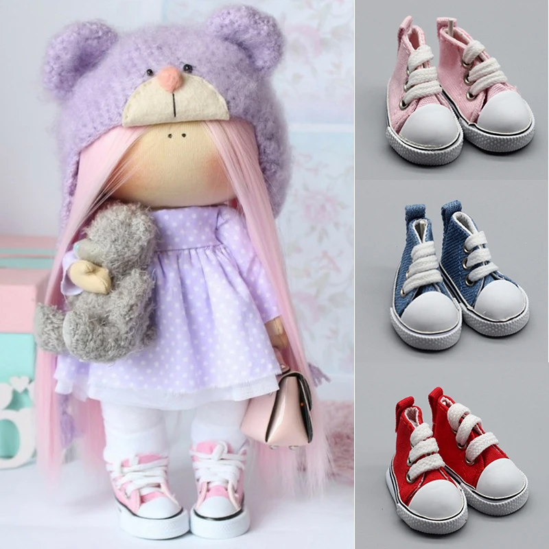 

5cm Canvas Shoes For 1/6 BJD Doll Fashion Mini Shoes Doll Shoes for Russian DIY handmade doll Doll Accessories Free Shipping
