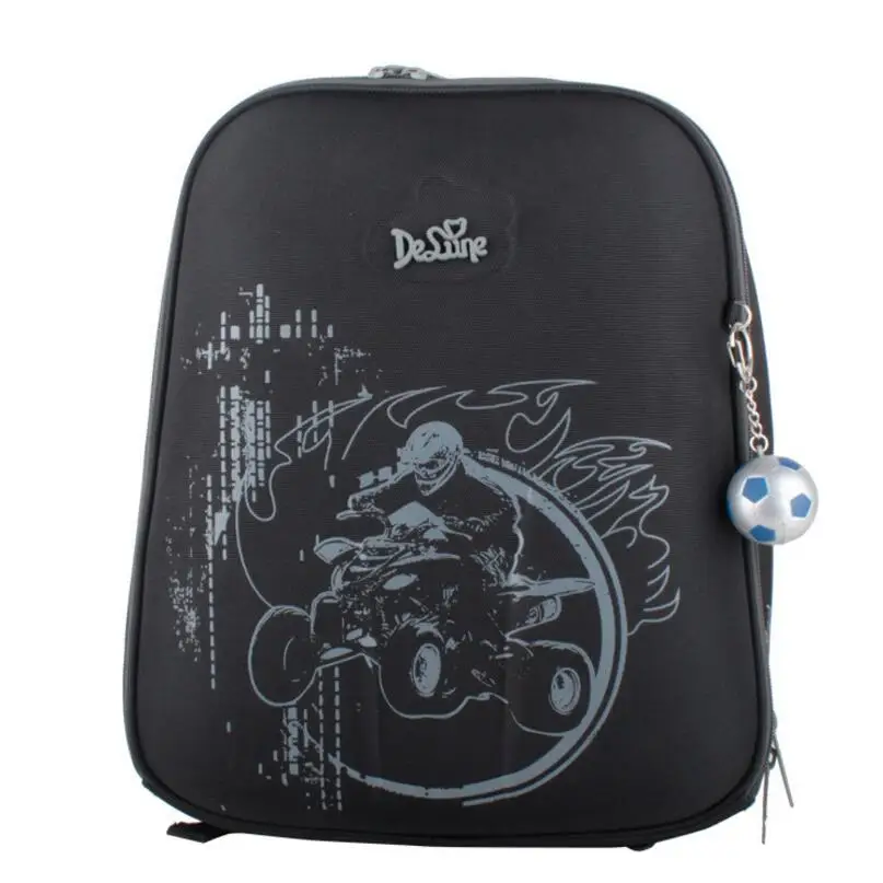 

High Quality Delune 2018 cartoon children school backpack for boys Orthopedic backpack children's School bag motorcycle Safe