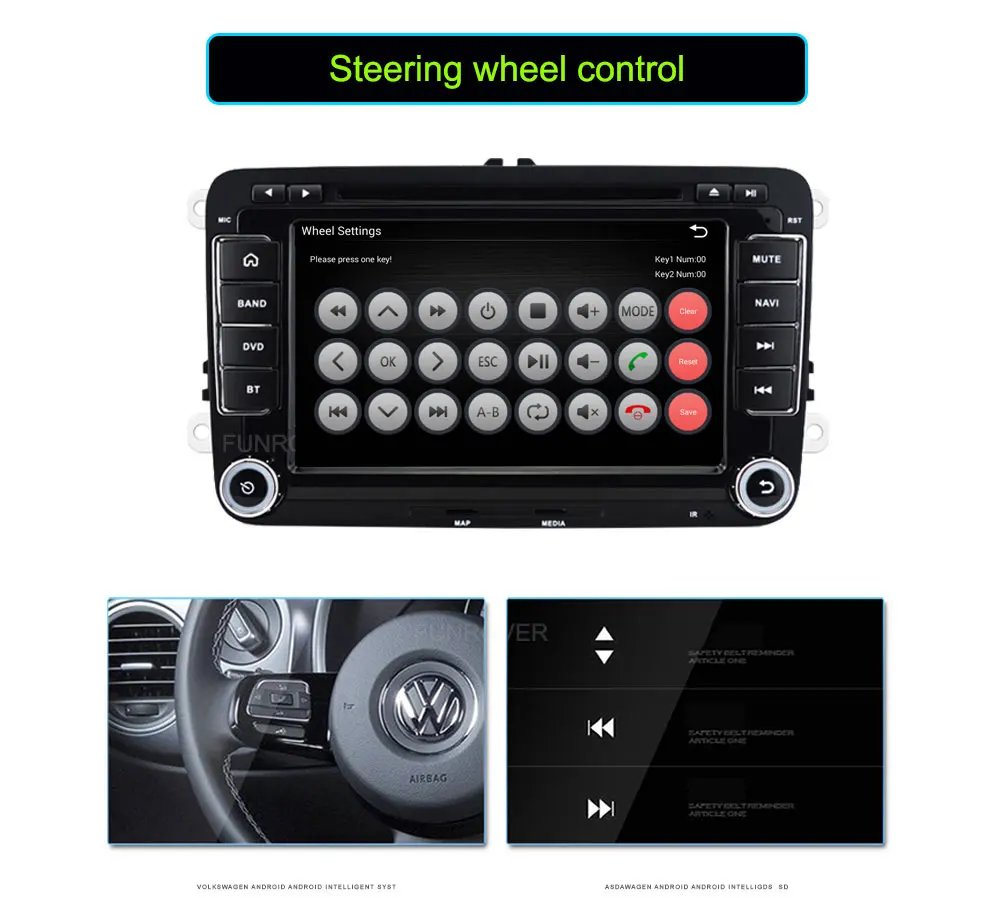 Top Quad Core 7 inch 1024*600 Android 6.0  Car DVD GPS Radio for VW Golf 5 6 Polo Passat Jetta Tiguan Touran Skoda Octavia Seat Wifi 7