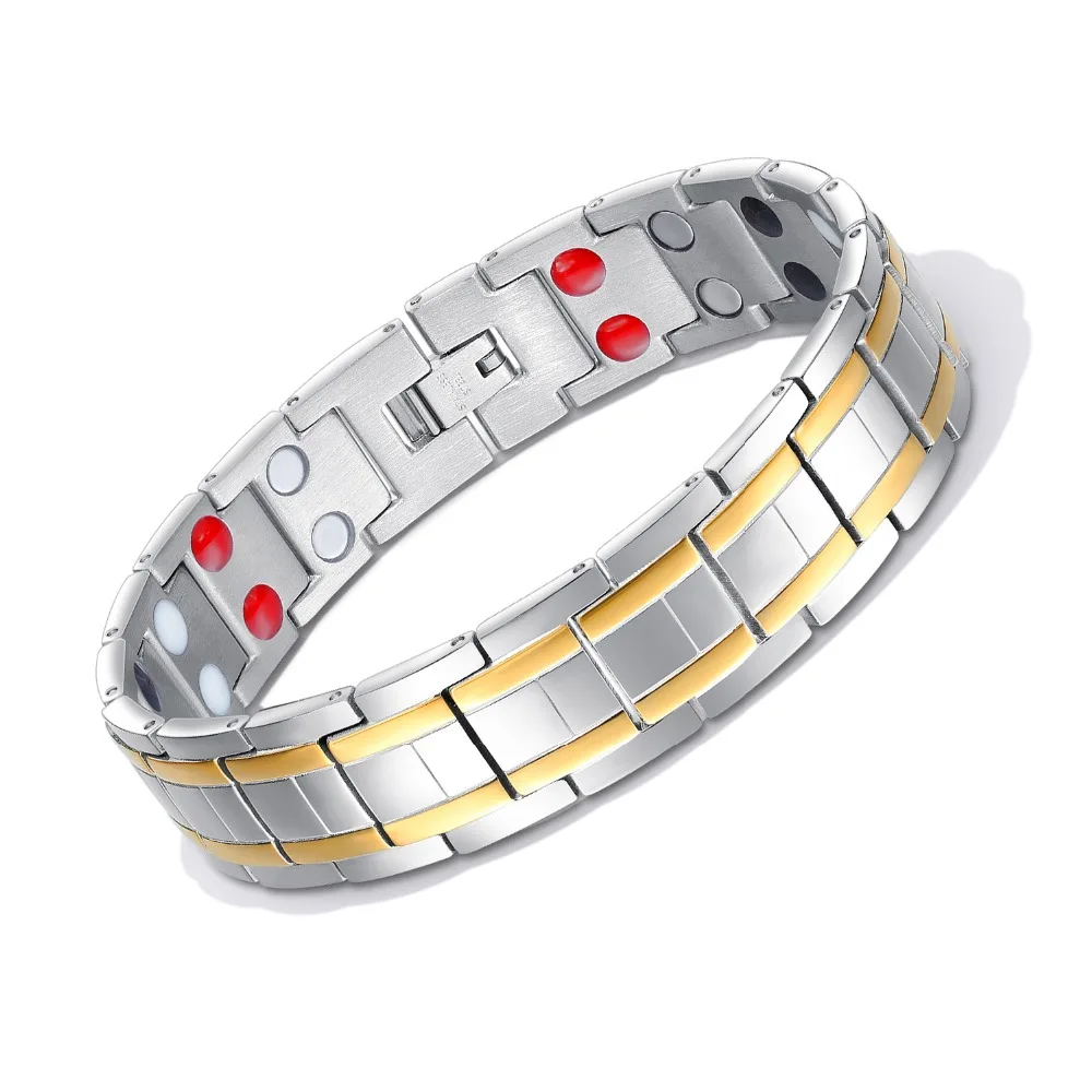 

Vichok Health Energy 316L Stainless Steel Magnetic Bracelet Plated Gold Men Casual Bracelets Jewelry For Father's Day