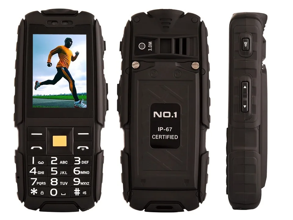 

Original NO.1 a9 IP67 Waterproof Dual SIM Card cell phone 4800mAh battery FM flashlight MP3 mobile phone can Russian keyboard