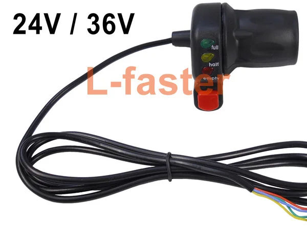 

24V/36V/48V Electric Vehicle Twist Throttle Grips Power Voltage LED Indicator E-bike Conversion Parts DIY Ebike Speed Controller
