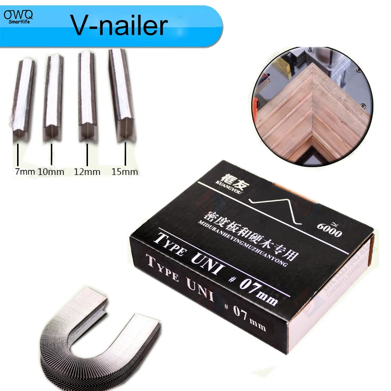 4000PCS V nailer Joiner 7mm 10mm 12mm 15mm V nails for V nailer Joiner