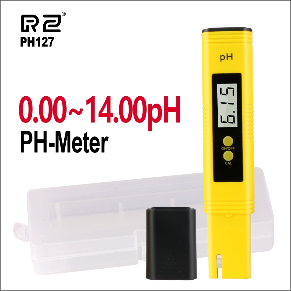 RZ измерители PH рН-метр цифровой прибор для измерения Ph для аквариума тестер 0-14PH переносной с ЖК-дисплей Подсветка электрический прибор для измерения уровня PH