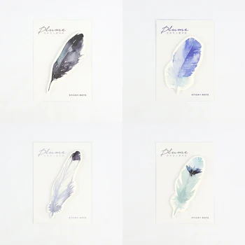 

Nice Feather Design Memo Pad Sticky Notes Bookmark Office Accessories School Supplies Decoration DIY Notepad Stickers 30 Sheets