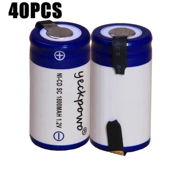 

40 pcs SC 1800mah 1.2v battery NICD rechargeable batteries for emergency light toy equipment power for electric screwdriver