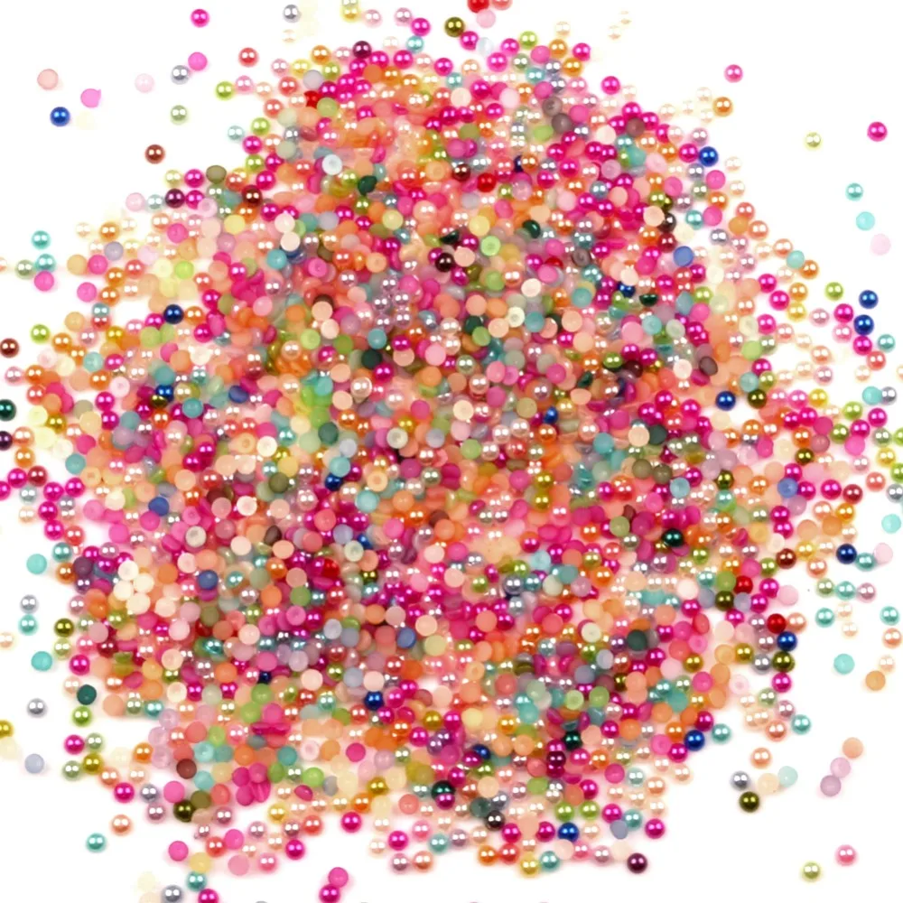 

5000Pcs Mixed 3mm Half Round Pearl Beads Craft Cabochon Scrapbook Decoration Flatback Nail Art Garment Beads DIY Accessories