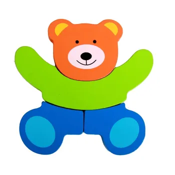 

3D Wooden Puzzle Jigsaw Toys Wood Cartoon Animal Puzzles Intelligence Kids Early Educational Toys for children Boys Girls