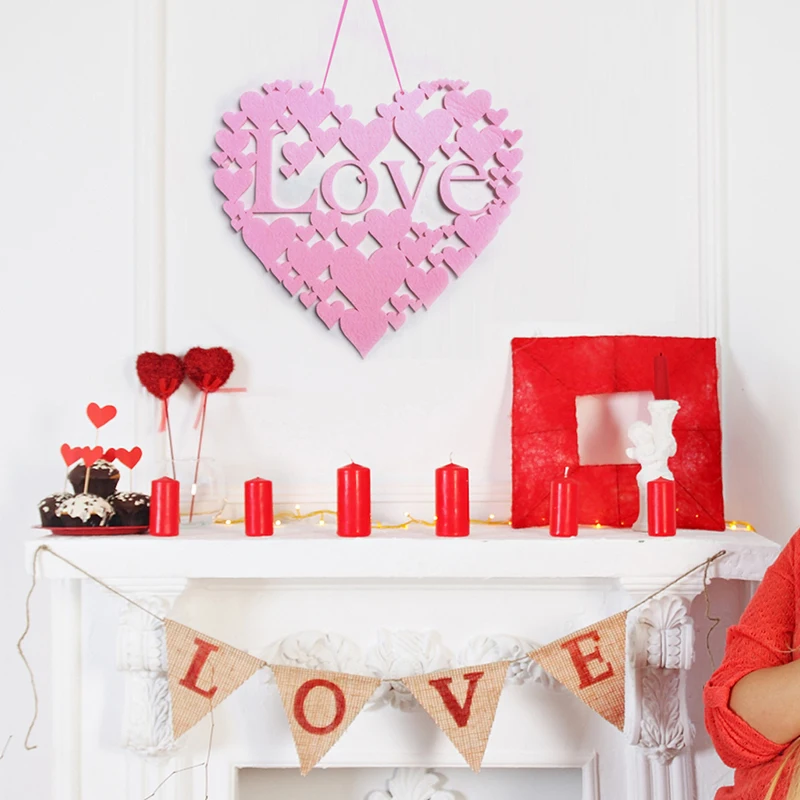 Happy Valentine Нетканая настенная доска из ткани для дома, гостиной, декоративная тарелка, декор на День святого Валентина