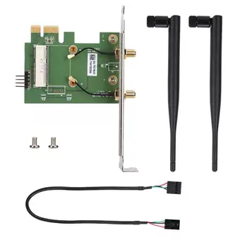 

Mini PCI-EX1 To PCI-E Desktop Wifi Wireless Network Card Adapter Support PCI-EX1,PCI-EX4,PCI-EX16 Interface with Two Antennas