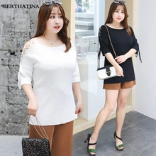 BERTHATINA New Office Stylish Top Fashionable off-the-shoulder Personalized Casual elegant Half-Sleeved Top Plus Size 4XL