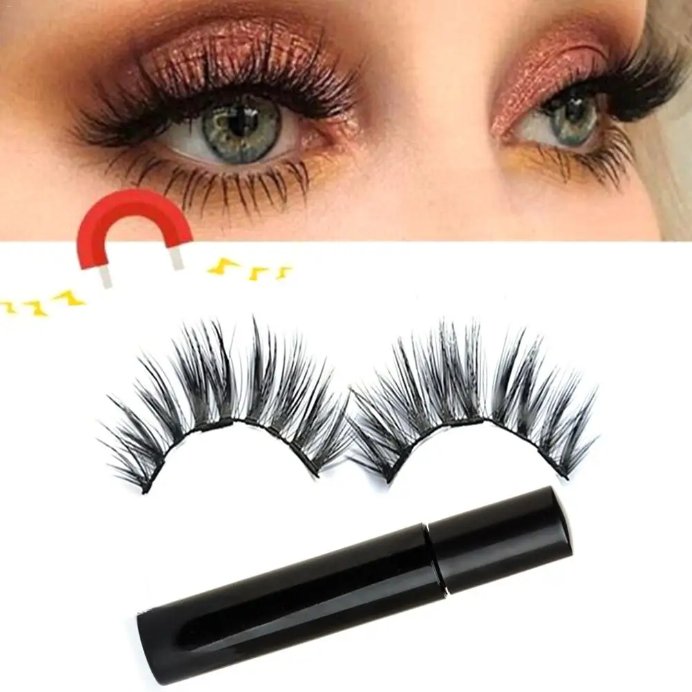 5ml Magnetic Eyeliner With False Eyelashes Set Gel Free Self- Adhesive Waterproof Liquid Eyeliner Makeup Set Natural Eyelashes