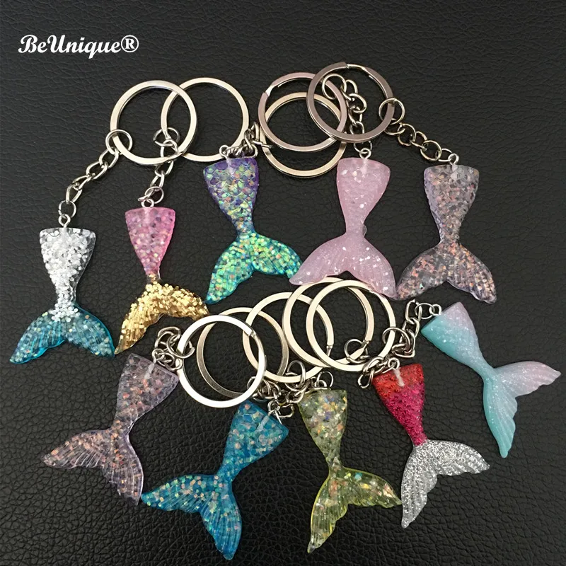 Креативный брелок для ключей «русалка», цветной Кристальный брелок с морским хвостом, держатель для ключей, сумка для девочек, подвеска украшения подарки
