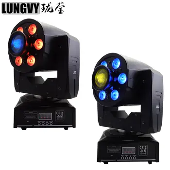 

Free Shipping 2pcs/lot 30W White Spot + RGBW 4IN1 6*8W Wash Moving Head Light DMX 4/18CH LED Display