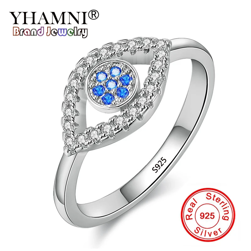 YHAMNI Fashion Charm Eye Ring 100% 925 Sterling Silver