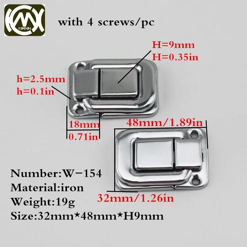 10pc 32*48mm Long term supply iron silver Tool box latches hardware