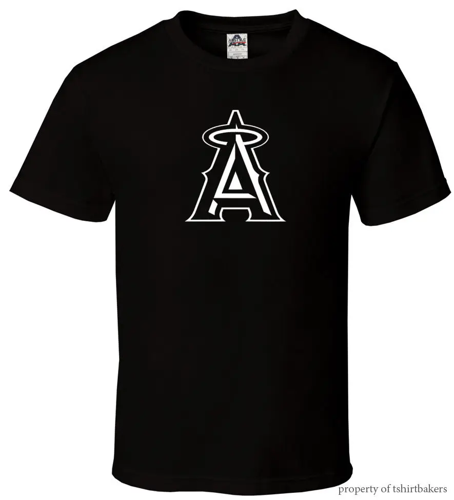 Angels - Black T-Shirt Fan Baseball California Anaheim Champs All Size S-3XL