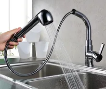 Deck Mounted Chrome Brass Kitchen Faucet Pull Out Sprayer Vessel Bar Sink Faucet Hot and Cold Mixer Tap Torneira Cozinha hot sale new pull out spring kitchen faucet chrome brass vessel sink mixer tap dual sprayer swivel spout hot and cold mixer tap