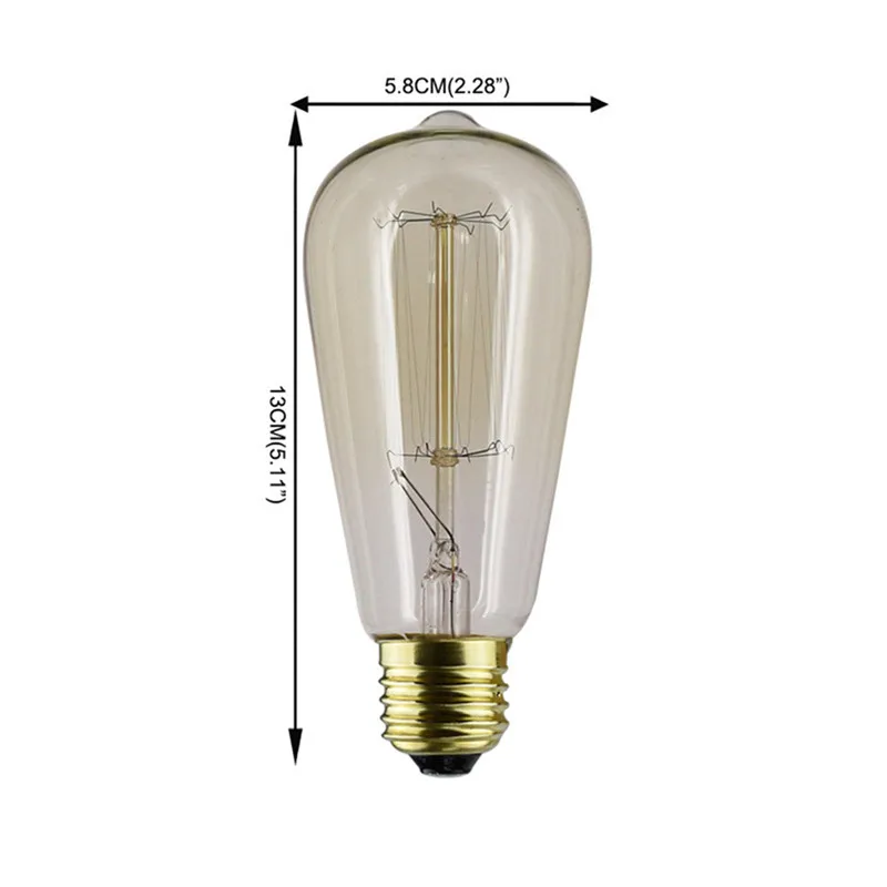 6 шт./компл. красивые 220V E27 лампа накаливания 40W электрическая лампочка эдисона ST64 Светодиодная лампа с нитевидными светодиодами лампа лампада для домашнего декора