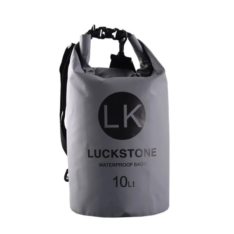 Grey 10L Лидер продаж! ПВХ водонепроницаемые сухой мешок для хранения плечи Рафтинг Спорт каякинга каноэ плавательным сумка комплекты 5L 10L 20L - Цвет: Grey 10L