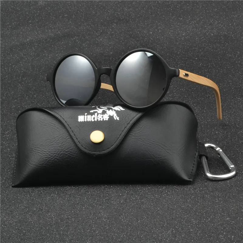 

2017 Round Frame Wooden Sunglasses New Arrival Men Women Retro Handmade Bamboo Wood Sunglasses NX