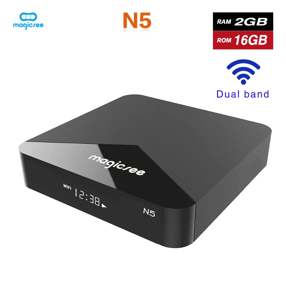 Magicsee N5 Android 7,1 TV BOX Amlogic S905X Quad-core resolución 4 K 2 GB RAM 16 GB ROM 2,4G 5G WiFi Set Top Box - 1