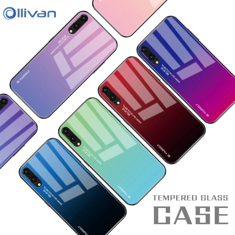 Gradient Tempered Glass Phone Case For Huawei Mate 20 Lite Honor 8X Mate 20 Pro Mate 10 P20 Lite P Smart Plus Nova 3i 3 3e Cover