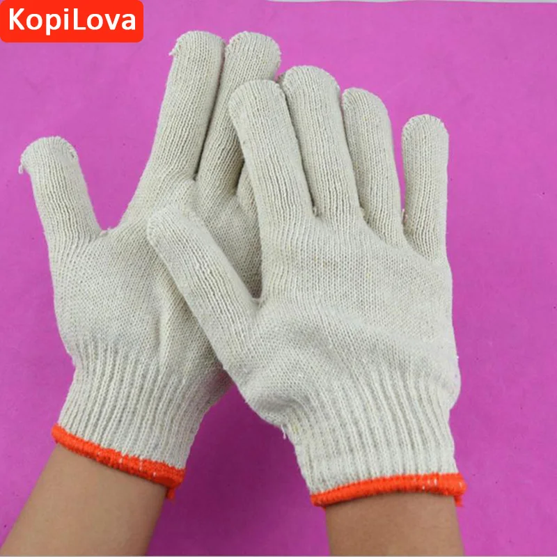 KopiLova 12 пар/компл. оптовая продажа защитные рабочие х/б перчатки экономичный