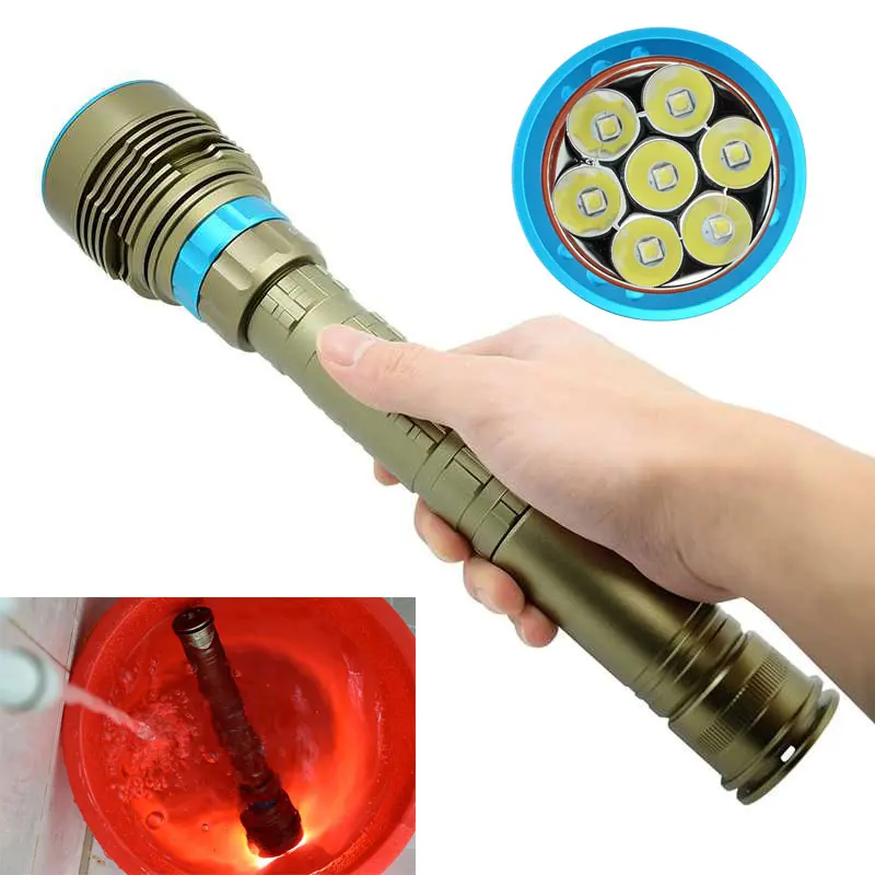 

Powerful 15000 Lumens LED Flashlight Diving Torch Video XM-L2 Led Dive Light High Power Waterproof L2 Lamp 18650 Dive Lantern