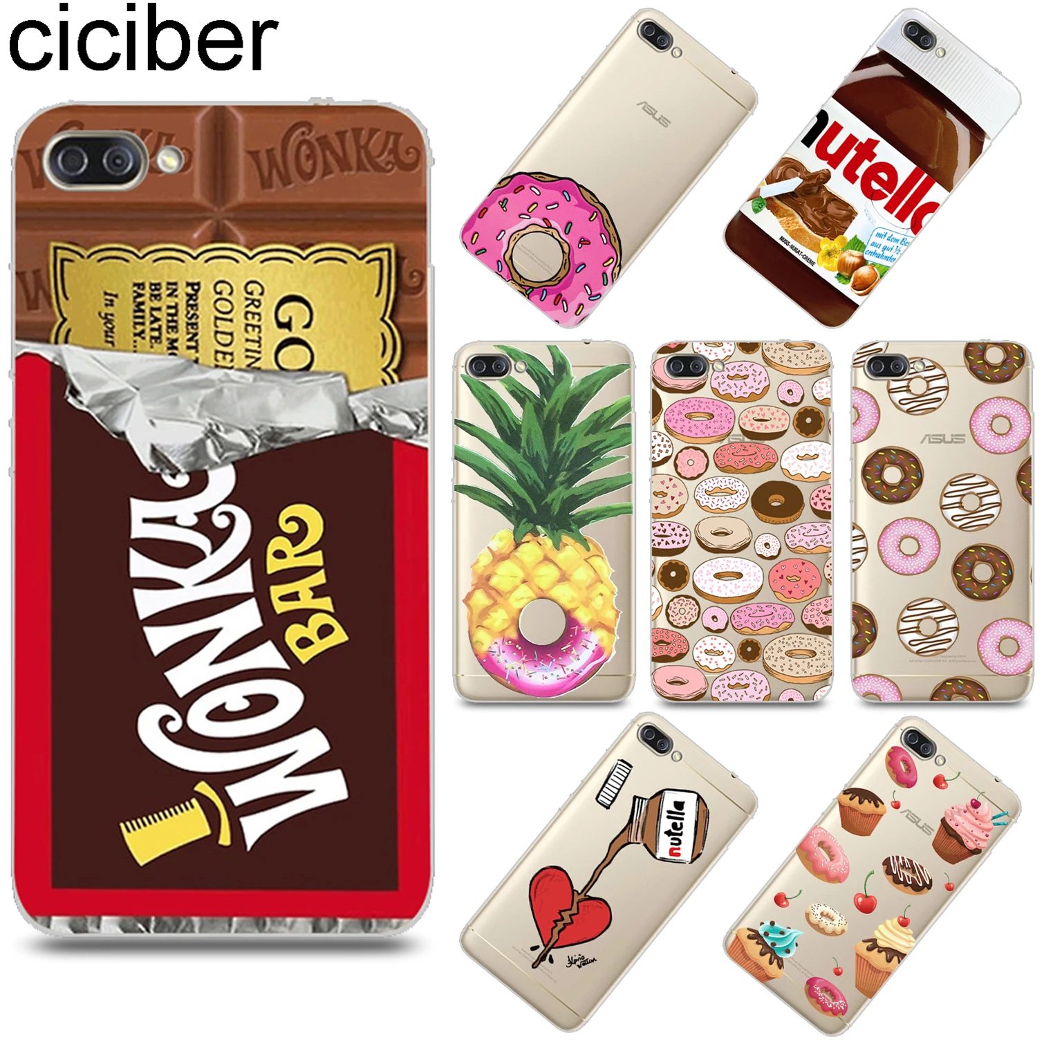 

ciciber Chocolate Donut Cover for ASUS Zenfone 4 Max Plus Pro ZC554KL ZC520KL Soft TPU Phone Case for ASUS ZenFone Go ZB500KL