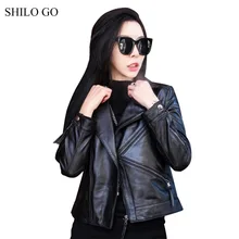 Шило GO кожаная куртка Женская Весенняя мода Овчина натуральная кожа пальто воротник с лацканами длинный рукав Повседневная тонкая локомотив