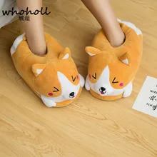 Homen Slippers Female Winter Plush Corgi Slippers Warm Women Floor Indoor Shoes Cute Funny Adult Slippers Flat Zapatillas Woman flax funny adult slippers women house shoes indoor pantufas cute bedroom slippers home lovers chaussons zapatillas casa mujer