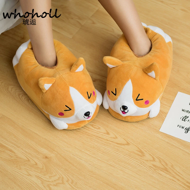 sten Møde stærk Homen Slippers Female Winter Plush Corgi Slippers Warm Women Floor Indoor  Shoes Cute Funny Adult Slippers Flat Zapatillas Woman|women indoor  shoe|funny adult slippersadult slippers - AliExpress