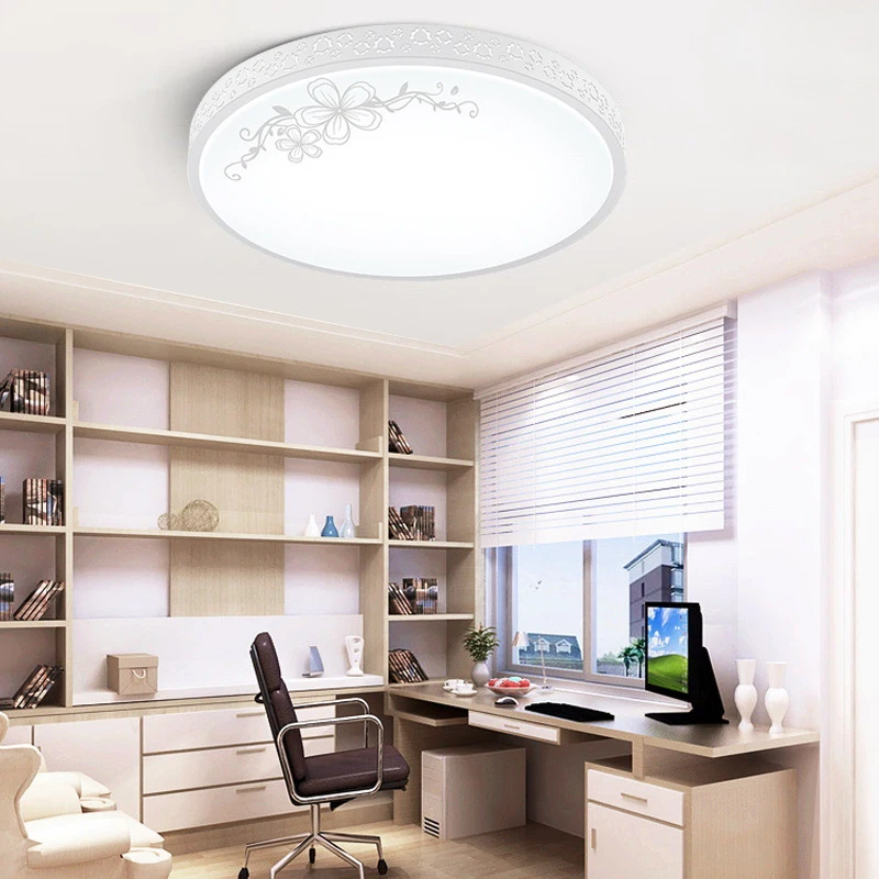 Светодиодная потолочная лампа из кованого железа, современный минималистичный декоративный светильник, круглая лампа для спальни, учебы, столовой, ультратонкий AC90-260V