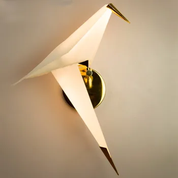 

Creative Bird Metal Paper Crane Wall Lamp PVC Wall Sconce for Living Room Aisle Bedroom Bedside Corridor Dining Room Restaurant