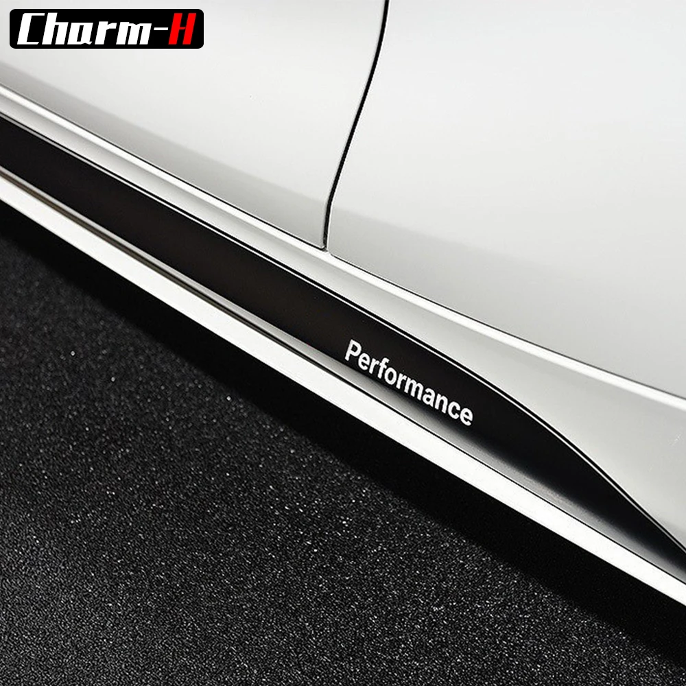 2X M Sport Performance Side Skirt Sills Stickers For BMW F30 F31 F32 F33 F15 F16 F10 F11 E90 E60 E61 G30 5D Carbon Fiber Decals