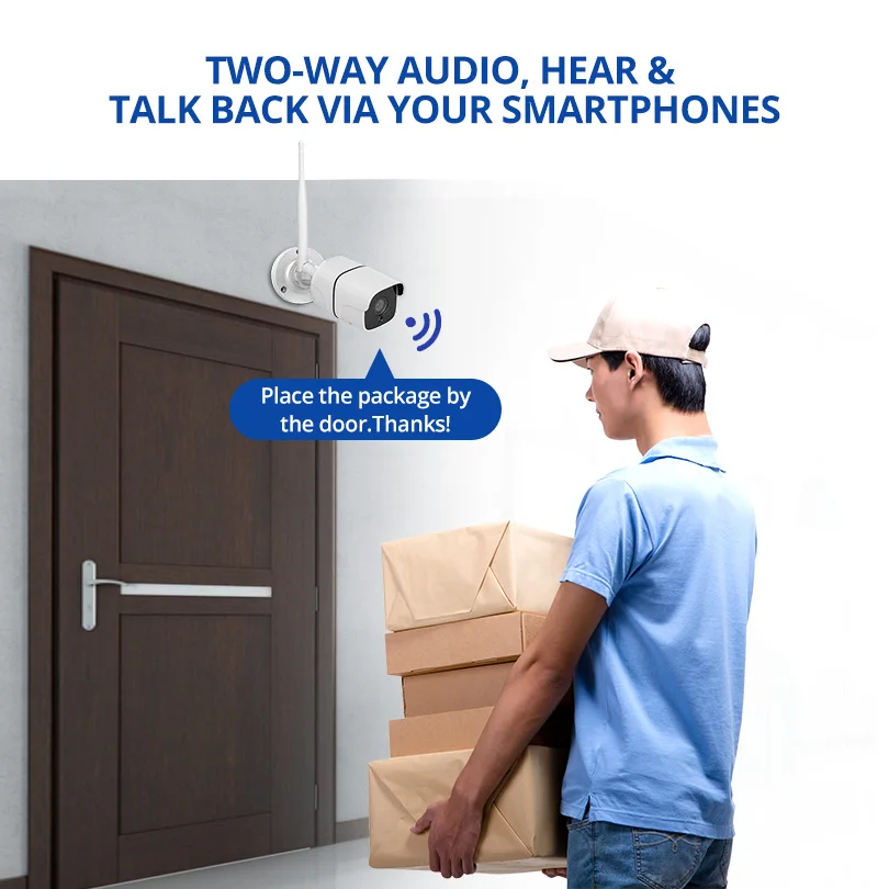  Wheezan CCTV Sistema di Telecamere di Sicurezza Wifi Video Kit di Sorveglianza 1080 P HD Wireless I