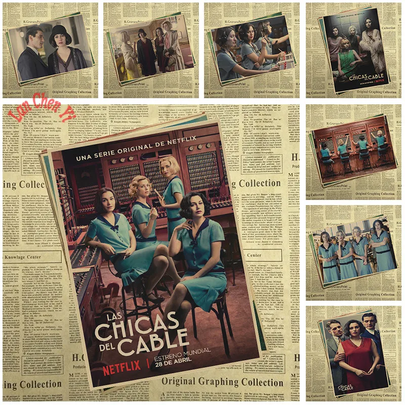 Cable Girls TV play Kraft Paper Poster Office Gift Room Dining Home Decor wall sticker Design