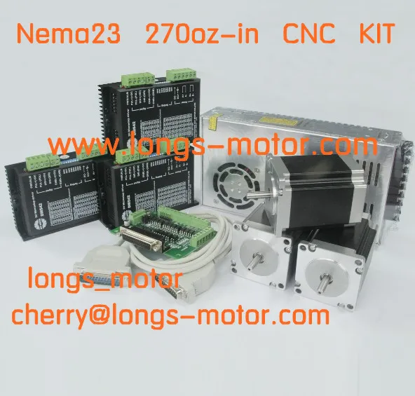 

3axis Nema23 stepper motor 272oz-in 3.0A 4leads & stepper motor driver DM542A CNC Router Plasma CNC controller kit